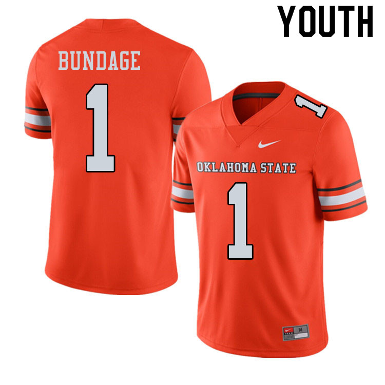 Youth #1 Calvin Bundage Oklahoma State Cowboys College Football Jerseys Sale-Alternate Orange - Click Image to Close